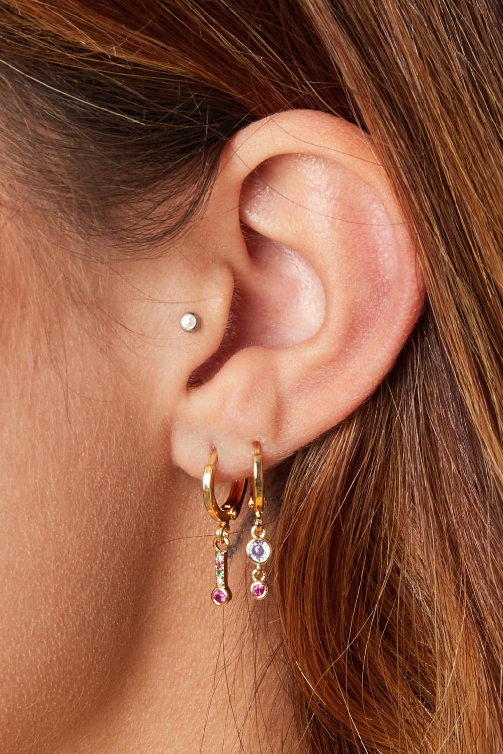 Earrings Sparkling Bar Multicouleur Cuivré h5Image2